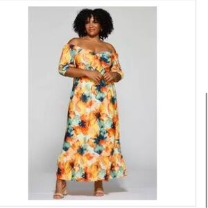 Floral Off-Shoulder Maxi Dress. Size 26 W